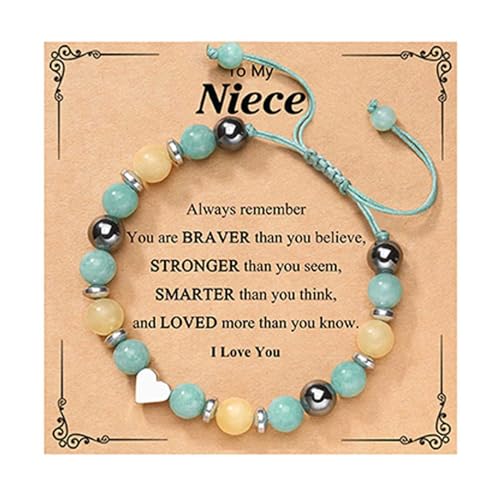 Liebesarmband T Naturstein verstellbar handgewebt Armband Abschluss Saison Paar Armband 21. Geburtstag Ohrringe, Einheitsgröße, Glas, Kein Edelstein von Generisch