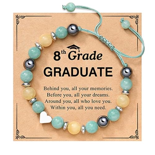 Liebesarmband T Naturstein verstellbar handgewebt Armband Abschluss Saison Paar Armband 21. Geburtstag Ohrringe, Einheitsgröße, Glas, Kein Edelstein von Generisch