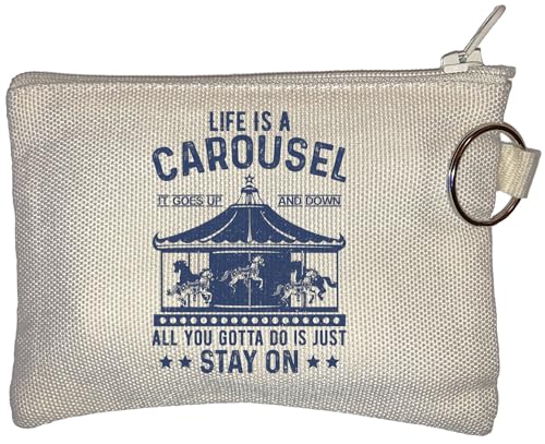 Life is Carousel It Goes Up and Down All You Gotta Do is Just Stay On It Kleine Geldbörse Münzbörse Beige, beige, Einheitsgröße von Generisch