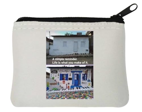 Life is What You Make of it Neopren-Geldbörse mit inspirierendem Zitat, 10 x 11 cm, Weiß Life is What You Make of it Neopren-Geldbörse mit inspirierendem Zitat, 10 x 11 cm, Weiß von Generisch