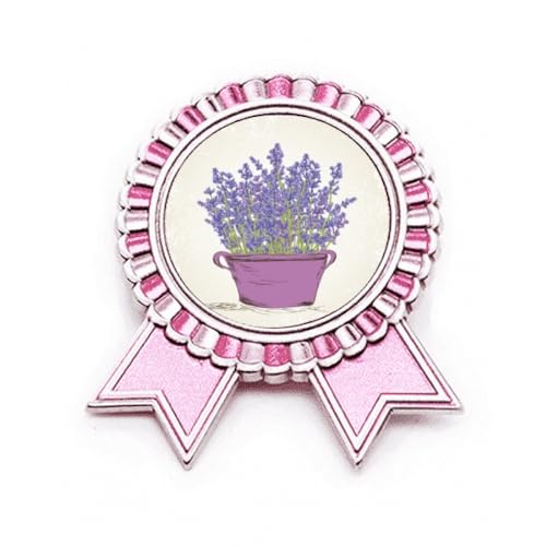 Lila Lavendel Topf Blume Abzeichen Brosche Pin Pink Winner Award Medaille, M, Metall Lila Lavendel Topf Blume Abzeichen Brosche Pin Pink Winner Award Medaille, M, Metall von Generisch