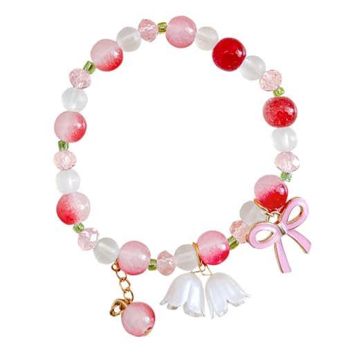 Lilie Des Valley -Armband Und Modisches Armband, Einzigartig Mit Einer Lilie Of The Valley -Theme Mit Exquisitem, Blumenarmbänder Für Frauen - Hochzeitsschmuck Gradientenfarbe Modearmknochen, Blumenar von Generisch