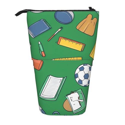 Lineal-Bleistiftetui, Stehendes Federmäppchen, Fußball, Sport, Stifteetui, Teleskop-Bleistifttasche, Pop-Up-Kosmetiktasche, Schreibwaren-Organizer für Schule, Büro, Reisen von Generisch