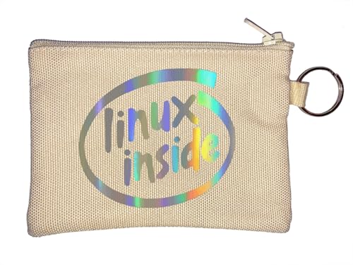 Linux Inside Schlüsselanhänger Münzbörse Beige von Generisch