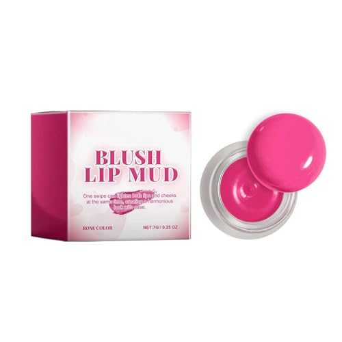Lip&Cheek Blurry Pudding Pot, Lip Stain MakeUp & Cream Blush for Cheeks, Natural and long-lasting,Free Pudding Pot Lipstick, Makeup Blush for Women (C, 7G) von Generisch