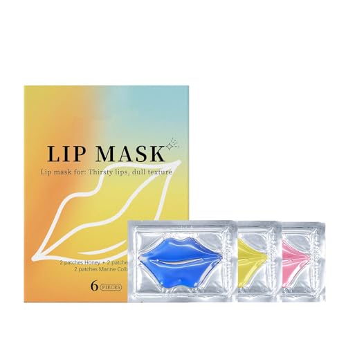 Lippenmaske Pads(6 St.), Lip Mask für Frauen, Anti-Falten, Anti-Aging & Feuchtigkeitsspendende Lip Mask Set, Repariert Trockenheit und Risse, Pflegt die Lippen, Lippenmaske für Lippenpflege von Generisch