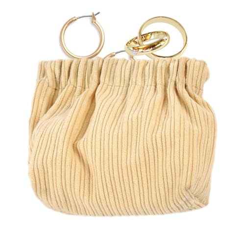 Lippenstift-Aufbewahrungstasche, klein, elastisch, für Haargummis, Kordsamt, Reisetasche, tragbare Kosmetiktasche, Lippenstift-Tasche für Mädchen, aprikose, Refer to description, Unisex von Generisch