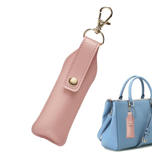 Lippenstift-Halter, Leder-Lippenbalsam-Tasche, Lippencreme-Halter, Schlüsselanhänger, Halter für Frauen, Lippenbalsam-Tasche, tragbarer Lippencreme-Halter für Handtaschen, rose, Refer to von Generisch