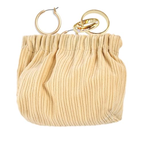 Lippenstifttasche aus geripptem Samt – Kleine Aufbewahrungstasche aus geripptem Samt für Organizer für Haarspangen | Make-up-Tasche für Handtasche, kleine Kosmetiktasche für Mädchen,, Apricot, von Generisch