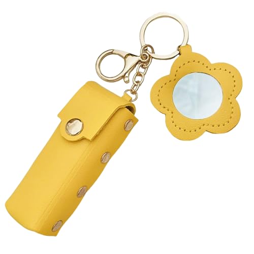 Lipstick Keychain, Lip Gloss Holder, Compact Organizer Stylish Accessory Portable Makeup Durable Leather Secure Closure Easy Access Versatile Design, Storage Organizer for Women Girls Cosmetic Wallet von Generisch