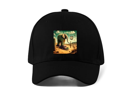 Lirili Larila Cactus Elephant Italian Brainrot Printed Adjustable Baseball Cap Black von Generisch