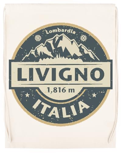 Livigno Italy Unisex Sporttasche Beige Turnbeutel von Generisch