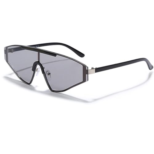 Lntegrated Fahrradspiegel für Damen und Herren, Outdoor-Spiegel, Retro, Luxus-Brille, modisch, schmales Bein, Sonnenblende, UV400, Schwarz , Einheitsgröße von Generisch