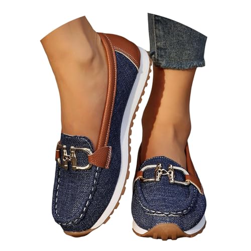 Loafer Damen,Halbschuhe Damen,Mokassins Business Schuhe Damenschuhe Elegant und Bequem,Loafer mit Plateau Aus Klassisch,Leichte Bequeme Mokassins Slippers Niedrige Faltbare Klassische Loafers von Generisch