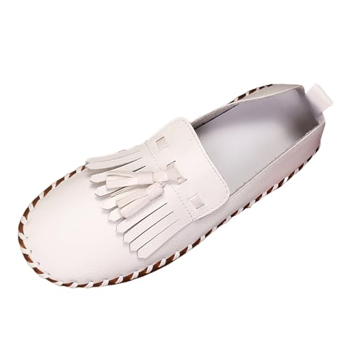 Loafer Damen Halbschuhe Mokassins Slipper Flach Bequeme Elegant Mary Jane Plateau Breite Füße Lederschuhe Atmungsaktive Chunky Loafers Slip On mit Dicker Sohle Walkingschuhe Outdoor von Generisch