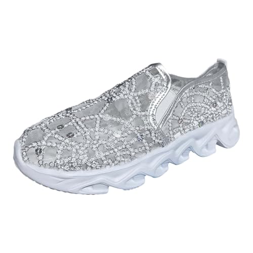 Loafer Damen Lässig Sneaker Gestrickte Atmungsaktive Schuhe Atmungsaktive Freizeitschuhe Walking Fitness Modische Turnschuhe Slip On Halbschuhe Segelschuhe Outdoorschuhe von Generisch