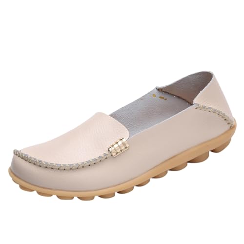Loafer Damen Mokassins Leder College Schuhe Anzugschuhe Stoffschuhe Arbeit Halbschuhe Sommerschuhe Flachschuhe Slipper Lederschuhe Trachten Für Wildleder Abendschuhe Mokassin Business Atmungsaktive von Generisch