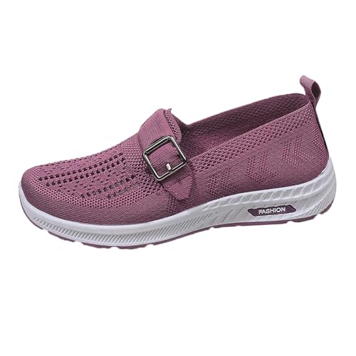 Loafer Damen Slip On Freizeitschuhe Damen Orthopädische Schuhe Bootsschuhe Halbschuhe Sommerschuhe Trekkingschuhe Outdoorschuhe Wanderschuhe Walkingschuhe Leichte Bequeme Strick Mesh Atmungsaktiv von Generisch