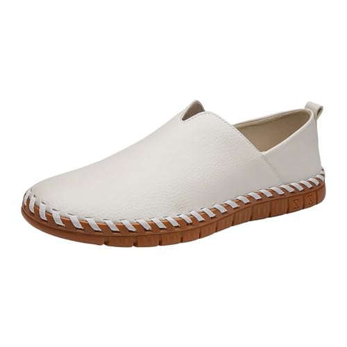 Loafer Herren Flache Leder Freizeitschuhe - Slip On Leicht Walkingschuhe Komfortschuhe - Einfarbig rutschfeste Lederschuhe Ohne SchnüRsenkel Halbschuhe Fahrschuhe Business Schuhe für Alltag von Generisch