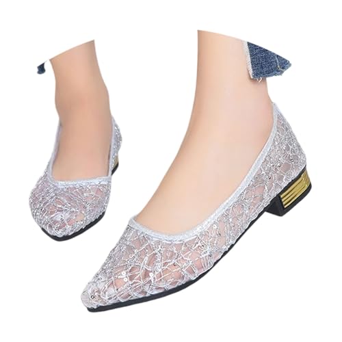 Loafers Damen Spitze Zehe Slipper Slip On Ballerinas Freizeitschuhe Wanderschuhe Bequeme Halbschuhe Frauen Bequeme Businessschuhe Büro Flache Dirndl Absatzschuhe von Generisch