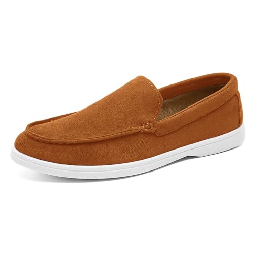 Loafers Heeren Wildleder Slip On Schuhe Weiche Mokassin Stil Lederschuhe Casual Flats Leichte Bequeme Walkingschuhe Klassische Fahrschuhe Büro Hochzeitsschuhe Anzugschuhe von Generisch