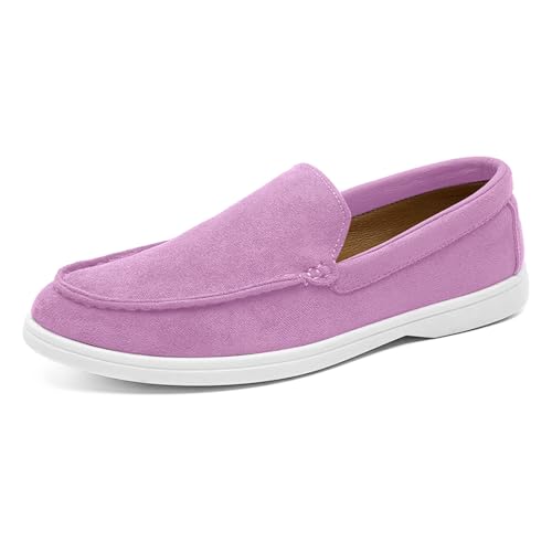 Loafers Heeren Wildleder Slip On Schuhe Weiche Mokassin Stil Lederschuhe Casual Flats Leichte Bequeme Walkingschuhe Klassische Fahrschuhe Büro Hochzeitsschuhe Anzugschuhe von Generisch