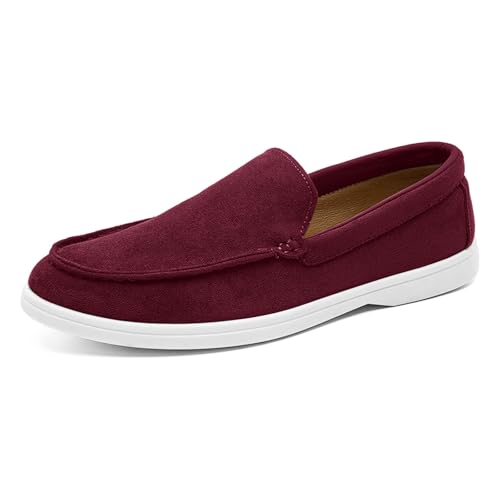 Loafers Heeren Wildleder Slip On Schuhe Weiche Mokassin Stil Lederschuhe Casual Flats Leichte Bequeme Walkingschuhe Klassische Fahrschuhe Büro Hochzeitsschuhe Anzugschuhe von Generisch