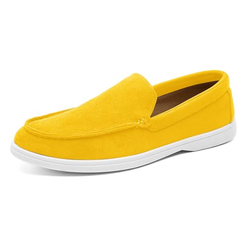 Loafers Heeren Wildleder Slip On Schuhe Weiche Mokassin Stil Lederschuhe Casual Flats Leichte Bequeme Walkingschuhe Klassische Fahrschuhe Büro Hochzeitsschuhe Anzugschuhe von Generisch