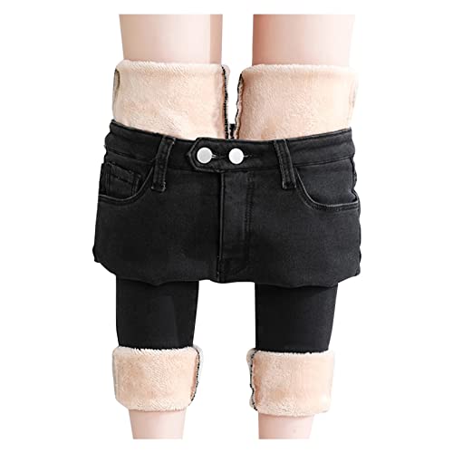 Lockere gerade hohe Taille Plüsch verdickte Damenjeans Haren warme Hose Damenjeans hohe Taille, Schwarz , 58 Lockere gerade hohe Taille Plüsch verdickte Damenjeans Haren warme Hose Damenjeans hohe Taille, Schwarz , 58 von Generisch