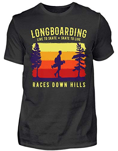 Longboarding Longboard Downhill Skate - Herren Shirt -M-Schwarz von Generisch