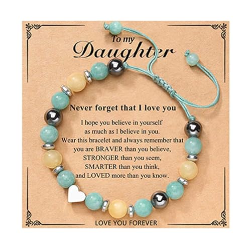 Love Bracele T Naturstein verstellbares handgewebtes Armband Abschlusssaison Geschenk Paar Armband Schmuck Für Augenbrauenpiercing (B, One Size) von Generisch