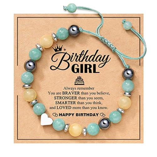 Love Bracele T Naturstein verstellbares handgewebtes Armband Abschlusssaison Geschenk Paar Armband Schmuck Für Augenbrauenpiercing (D, One Size) von Generisch