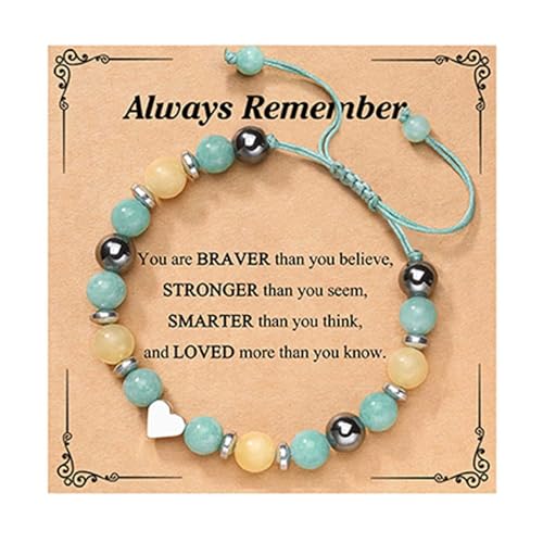 Love Bracele T Naturstein verstellbares handgewebtes Armband Abschlusssaison Geschenk Paar Armband Schmuck Für Augenbrauenpiercing (H, One Size) von Generisch