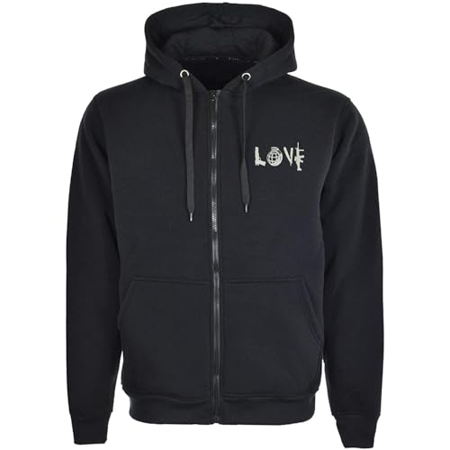 Love Weapons Legendary Banksy Logo Embroidered Cotton Hoodie Zipped Unisex, Schwarz , M von Generisch