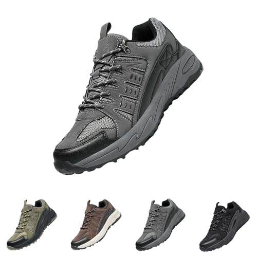 Low-Cut Wanderschuhe Und Outdoorschuh (Zustiegsschuh) Herren wasserdichte Und Leichte Herren Wanderhalbschuhe Mit Atmungsaktivem Mesh Obermaterial Und Griffiger Laufsohle Trekkingschuhe von Generisch