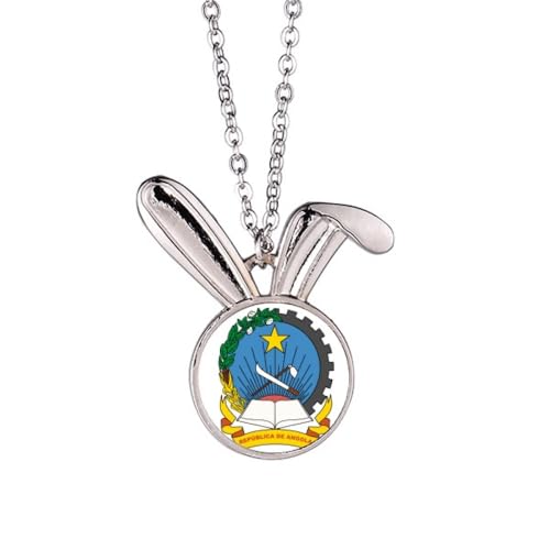 Luanda Angola National Emblem Hasen-Halskette Anhänger Häschen Tier Schmuck Geschenk von Generisch