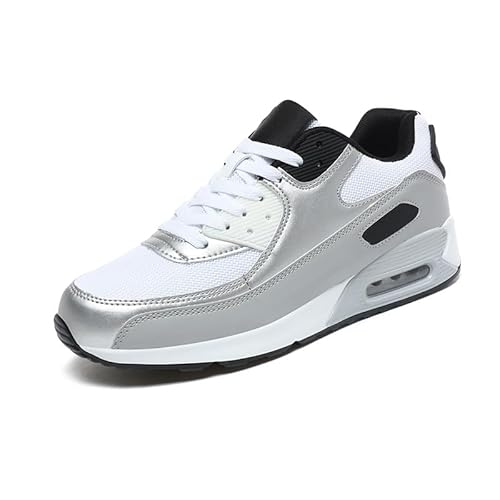 Luftkissen Paar Trend Freizeitschuhe Männer und Frauen Leichte Sportschuhe (Silber,41) von Generisch