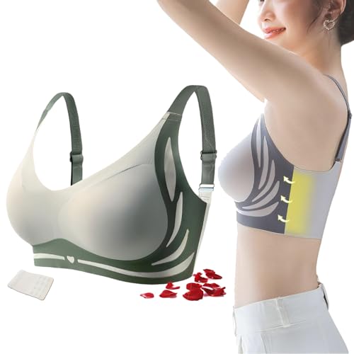 Lushfitting Powerful Push-Up Seamless Bra,Lushfitting - Lifting Anti-Sagging Wireless Adjustable Seamless Bra (Green,L) von Generisch