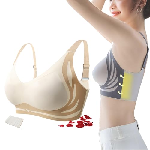 Lushfitting Powerful Push-Up Seamless Bra,Lushfitting - Lifting Anti-Sagging Wireless Adjustable Seamless Bra (Skin,M) von Generisch