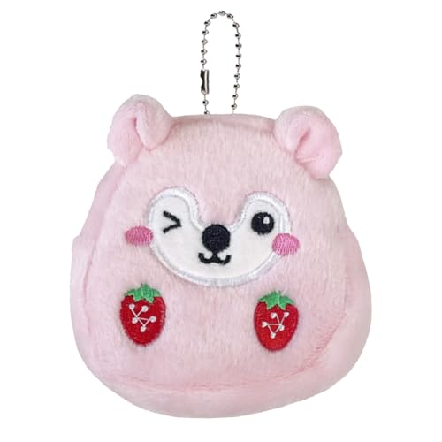 Lustige Geldbörse, Erdbeer-Geldbörse | Hamster Kinder Geldbörse Tiergeldbörse,Süße Erdbeer-Geldbörse, Münztasche für Frauen, Geld, Kinder, Ring von Generisch