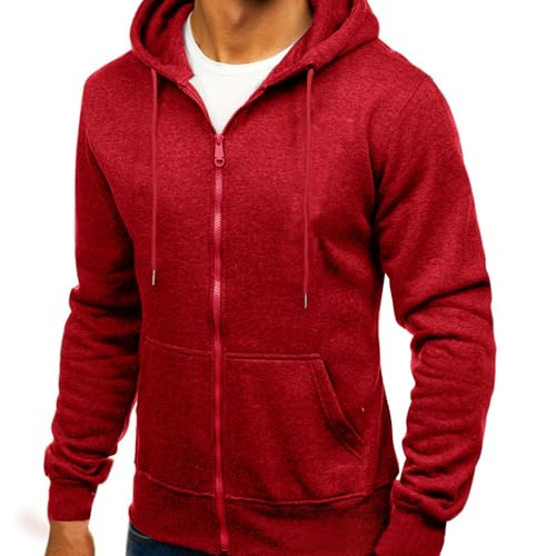 Lustige Geschenke Fleecejacke Herren mit Kapuze Warm Fleece Sweatjacke Einfarbig Hoodie Übergangsjacke Plus Size Pullover Kapuzenjacke Langarm Freizeitjacke Freizeit Sweatshirt Jacke Sport von Generisch