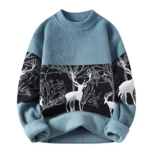 Lustige Geschenke Pullover Herren Lustig REH Muster Strickpullover Freizeit Autumn Rundhals Sweater Weich Bequem Strick Sweatshirt Warm Langarm Longpullover Oversize Winter Lustige Geschenke Pullover Herren Lustig REH Muster Strickpullover Freizeit Autumn Rundhals Sweater Weich Bequem Strick Sweatshirt Warm Langarm Longpullover Oversize Winter von Generisch