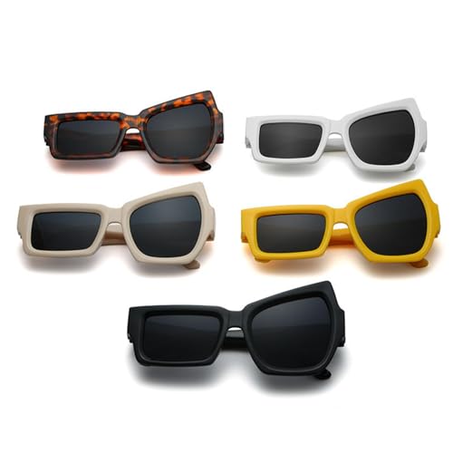 Generisch - Lustige unregelmäßige Sonnenbrille, Wrap-around Sunglasses mit hochgezogenen Augenbrauen, kreative, bequeme, asymmetrische Sonnenbrille für große und kleine Augen, Damen und Herren von Generisch