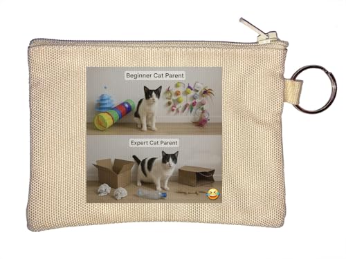 Lustiger Meme-Schlüsselanhänger mit Katzenmotiv, für Anfänger und Profis, Beige von Generisch
