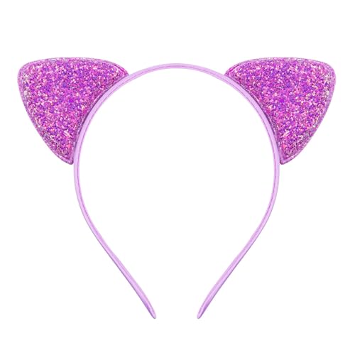 Lustiges Kinder-Stirnband mit Katzenohren Verspielt Bunt Ideal für Parties Alltagsmode Hochwertige Materialien Schickes Accessoire für Jungen Mädchen (Purple, One Size) von Generisch