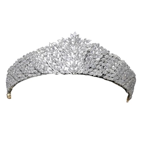 Luxuriöse Kristallkrone für Damen, Hochzeit, Braut, Kopfschmuck, Festzug, Party, Abschlussball, Kristall Metalllegierung Kristall von Generisch