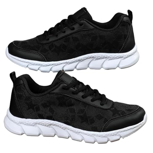 Luxuriöse orthopädische Damen-Sneaker, Bequeme Tennis- und Wanderschuhe mit Fußgewölbeunterstützung (Black, Erwachsene, 45, Numerisch, EU Schuhgrößensystem, M) von Generisch