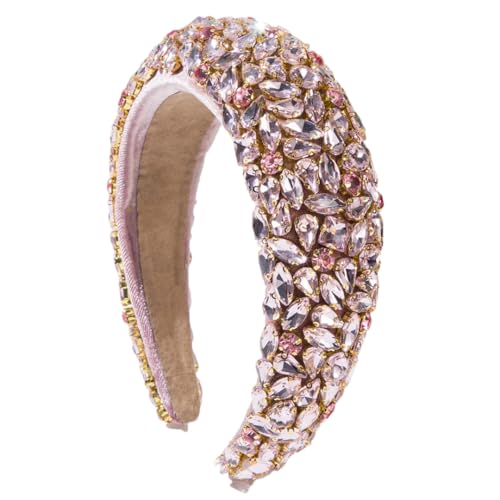 Luxuriöser Haarreif für Damen, mit Diamanten, aus Fleece, Haar-Accessoires, glänzendes Haarband von Generisch