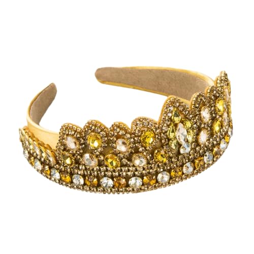 Luxuriöses Damen-Stirnband mit Strasssteinen, handgenäht, farbige Glas-Strass-Blume, breite Krempe Luxuriöses Damen-Stirnband mit Strasssteinen, handgenäht, farbige Glas-Strass-Blume, breite Krempe von Generisch