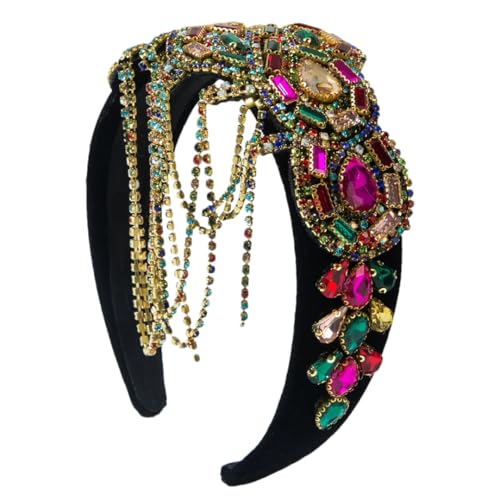 Luxuriöses Damen-Stirnband aus Fleece, glitzernde Streifen, Quaste, Haar-Accessoires, elegantes Haarband von Generisch